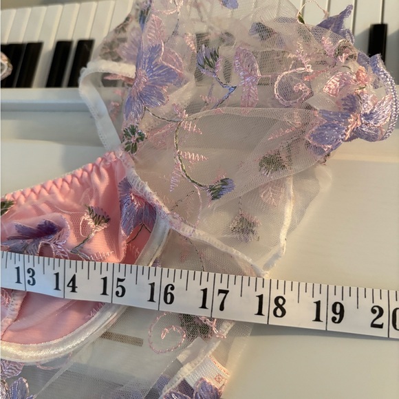 ROMWE Pink Floral Sheer Bralette - Picture 14 of 16